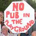 no pub in the playground sign