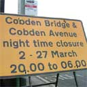 bridge closed at night sign