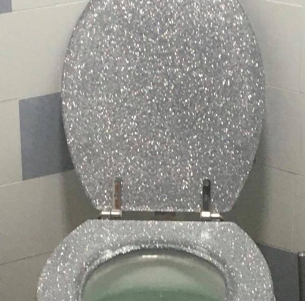 glittery loo at the hop in