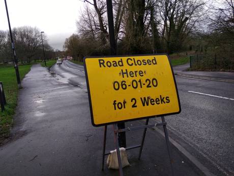 woodmill road closed here 6 1 2020